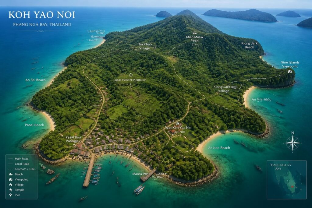 explorez koh yao noi avec notre carte détaillée pour planifier vos escapades et découvrir les trésors cachés de cette île paradisiaque.